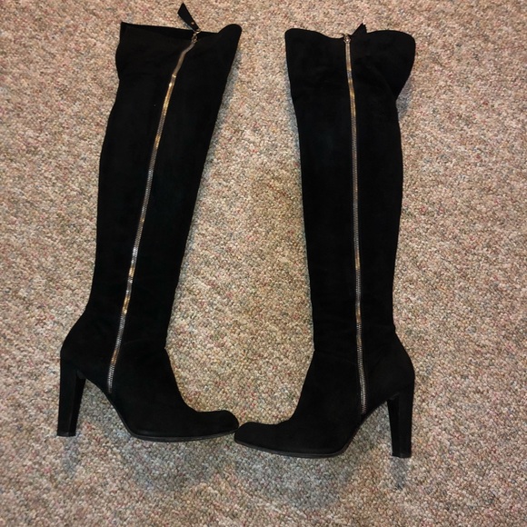 Stuart Weitzman black suede over the knee boots 9 - Picture 1 of 8